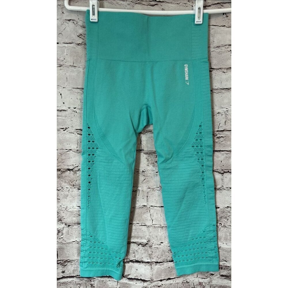Gymshark Teal Energy Seamless‎ Crop Leggings Women’s Size S